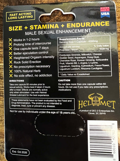 HELMET Male Enhancement Pill